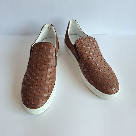 NEW Bacco Bucci Woven Brown Leather Slip-on Shoes Size 11 main image 12